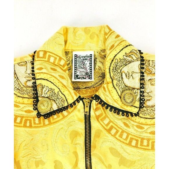 Vintage 90s Hollywood Babe Gold Medusa Faces Medallion Skirt Set Pageant Wear - Picture 6 of 9